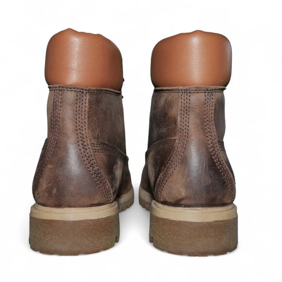 Timberland Mens 6" Nubuck Boots Size 7.5 Distressed Brown Leather Bronze Eyelets - Picture 7 of 11